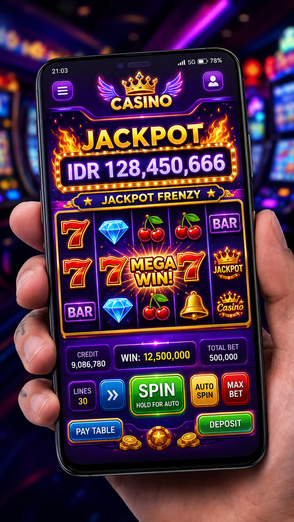 Tampilan antarmuka utama aplikasi BIGwinner yang ramah pengguna.